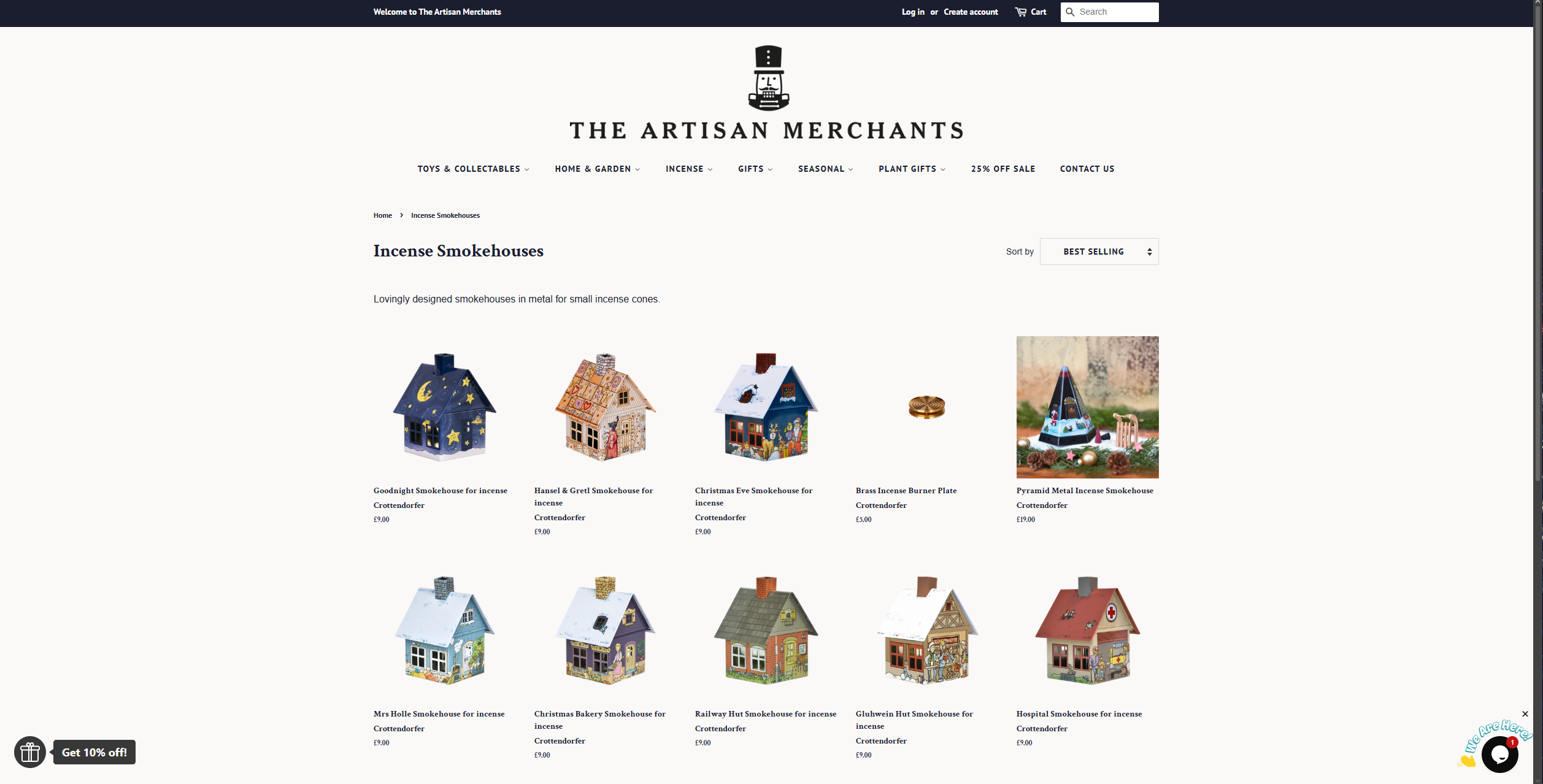 The Artisan Merchants collection page — original